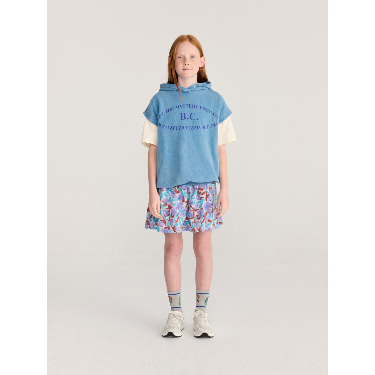 Bobo Choses Light Heather Grey Hug Hairy Monster Short Socks