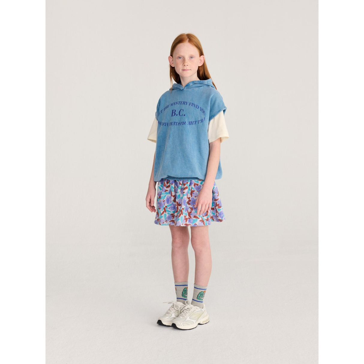 Bobo Choses Light Heather Grey Hug Hairy Monster Short Socks