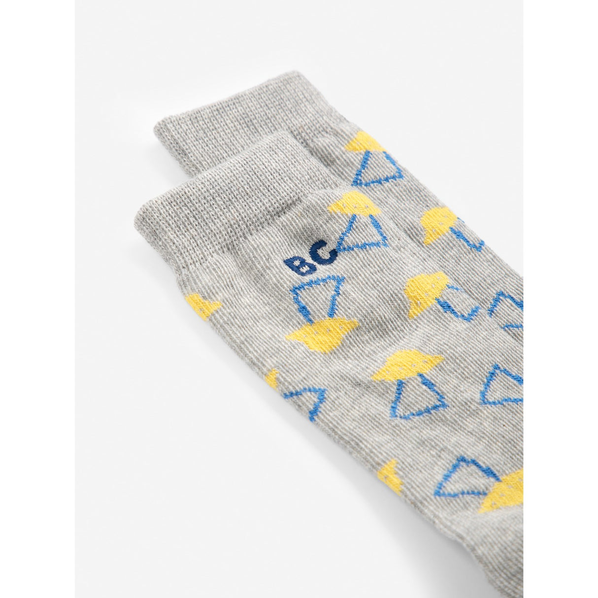 Bobo Choses Heather Grey Pixel Abduction All Over Long Socks