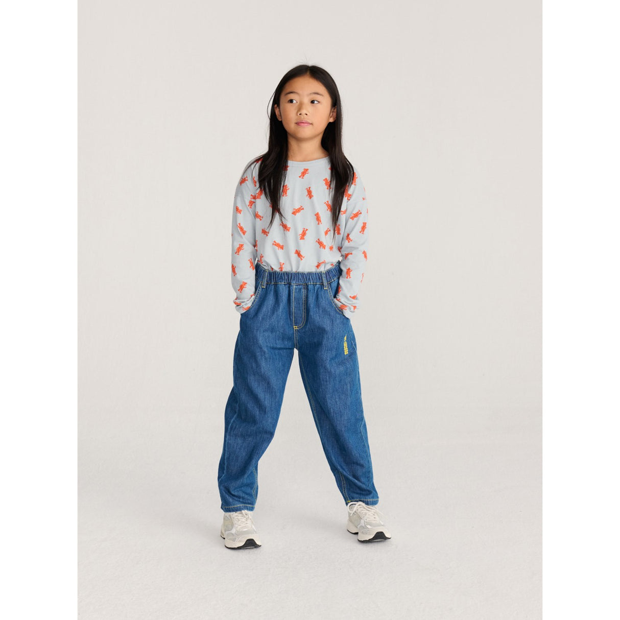 Bobo Choses Midnight Blue Taxi Saurus Tag Denim Pants