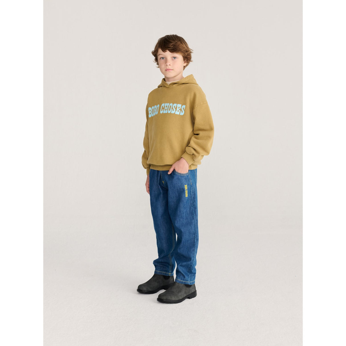 Bobo Choses Midnight Blue Taxi Saurus Tag Denim Pants