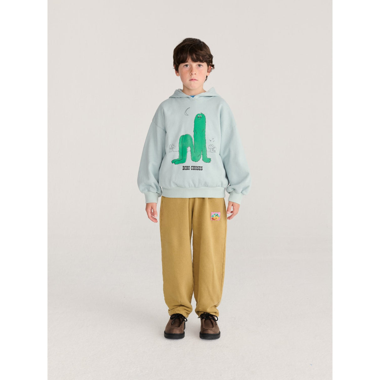 Bobo Choses Light Blue Long Puff Hoodie