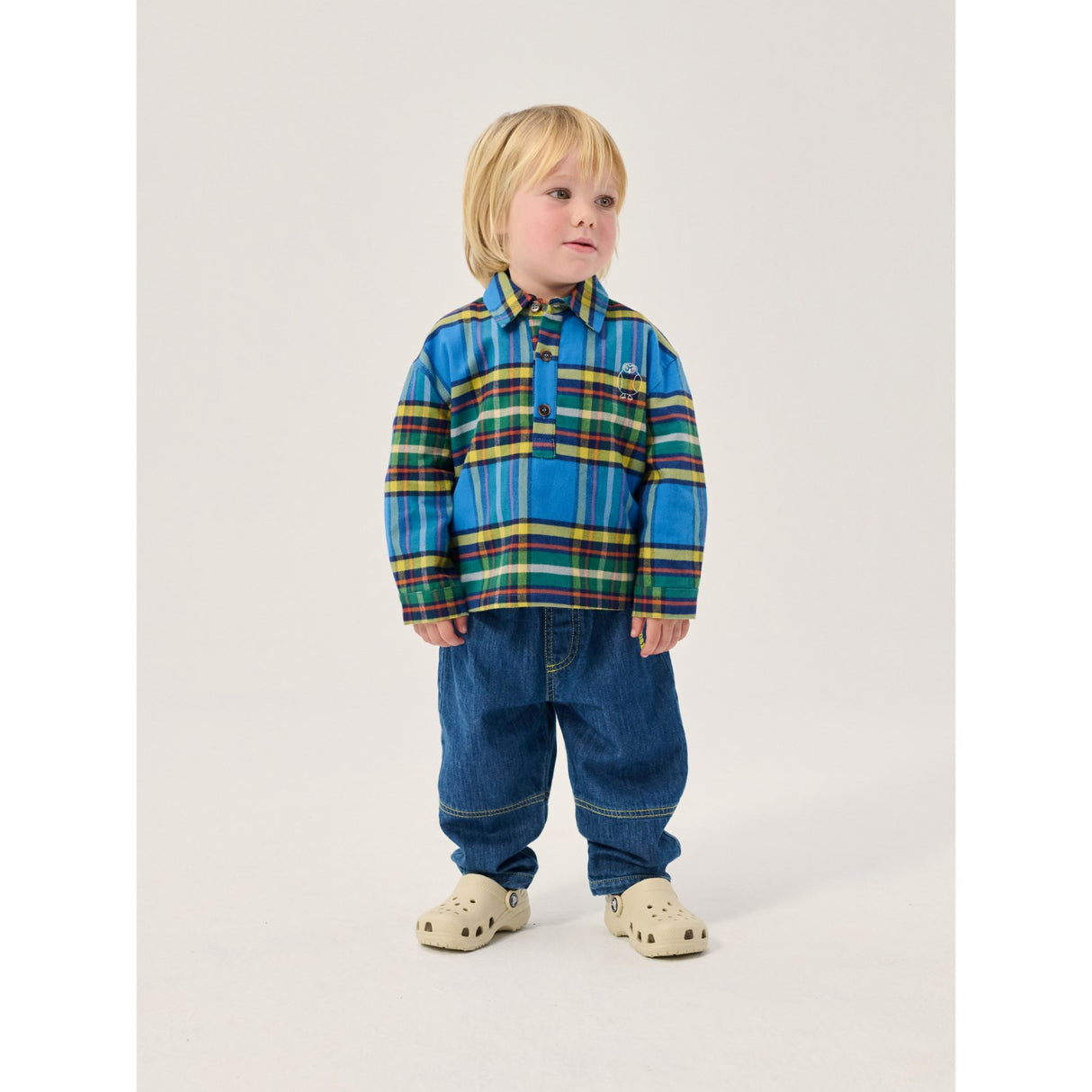 Bobo Choses Midnight Blue Taxi Saurus Tag Denim Pants