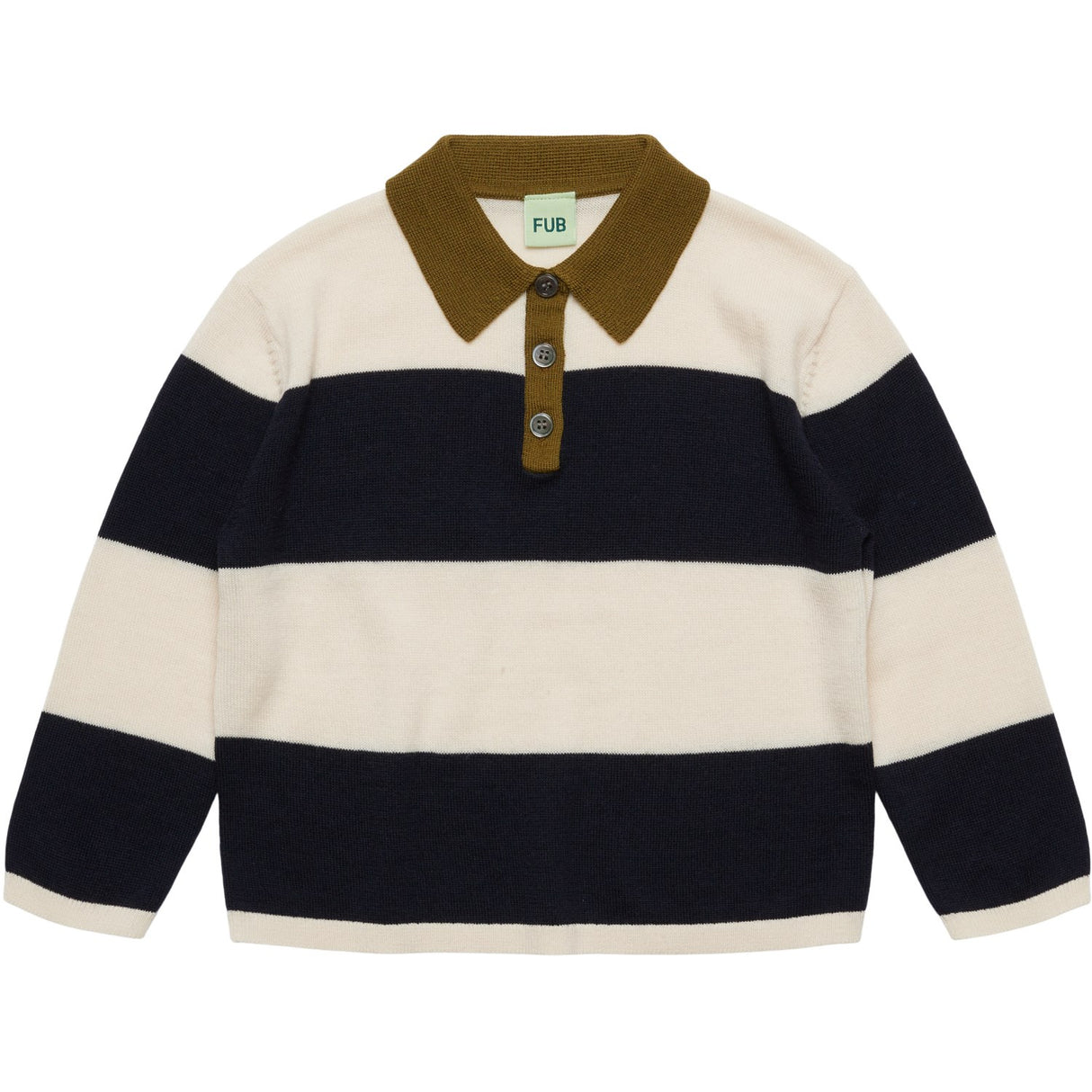 FUB Ecru/Navy Striped Polo