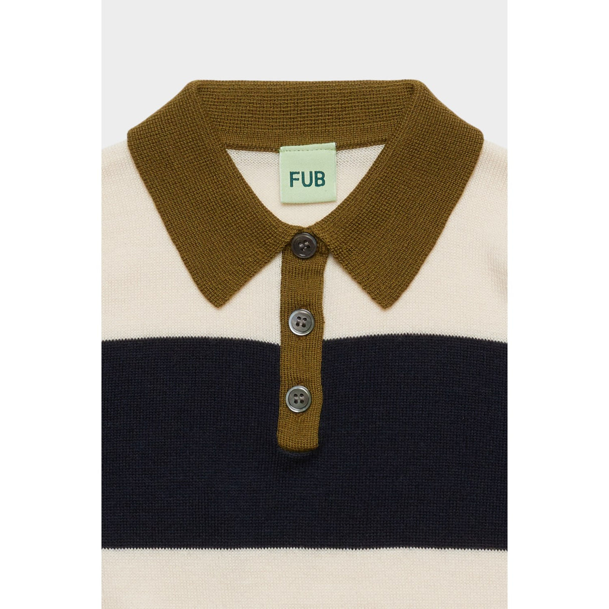 FUB Ecru/Navy Striped Polo