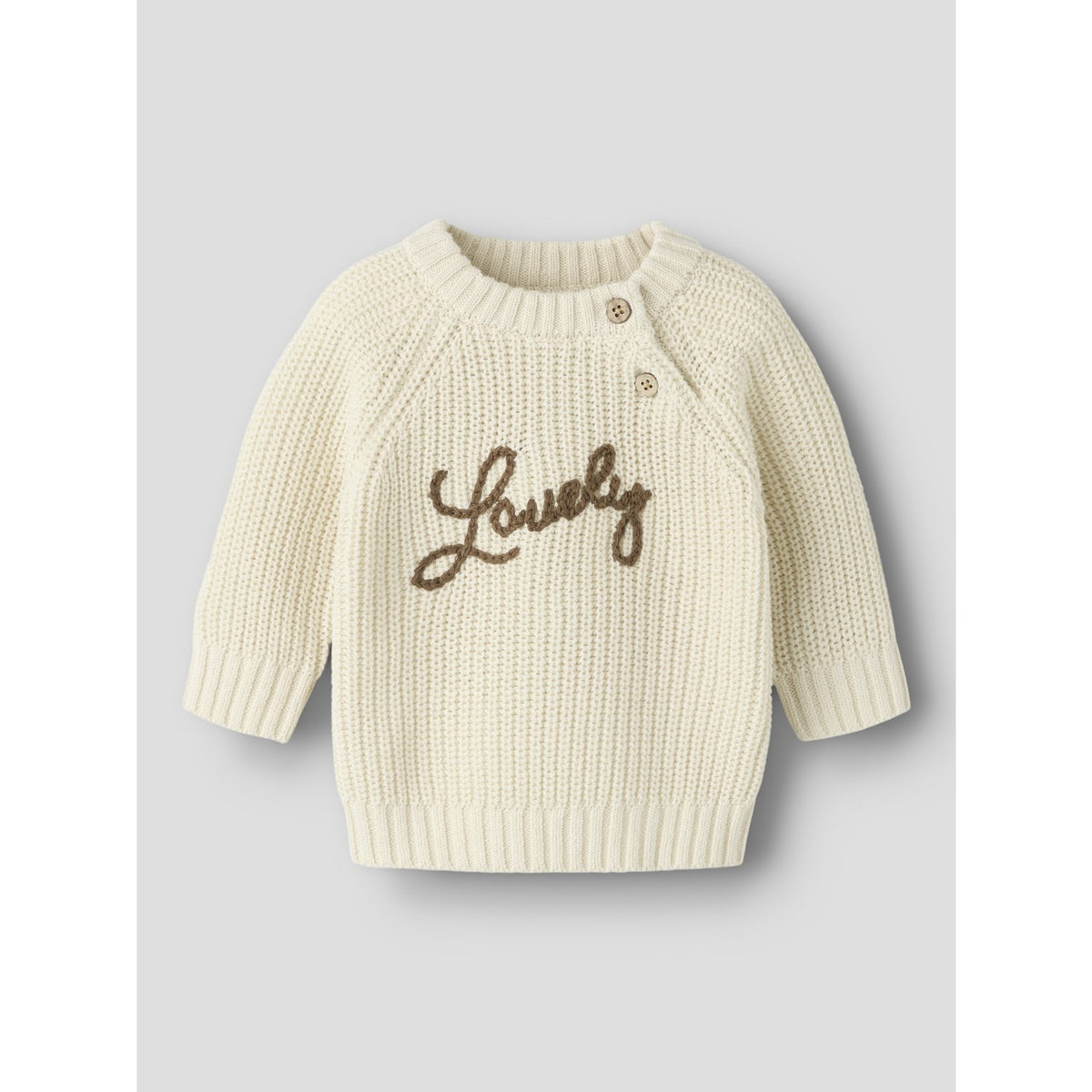 Lil'Atelier Turtledove Lovely Nbfemlen Emb Ls Knit Lil