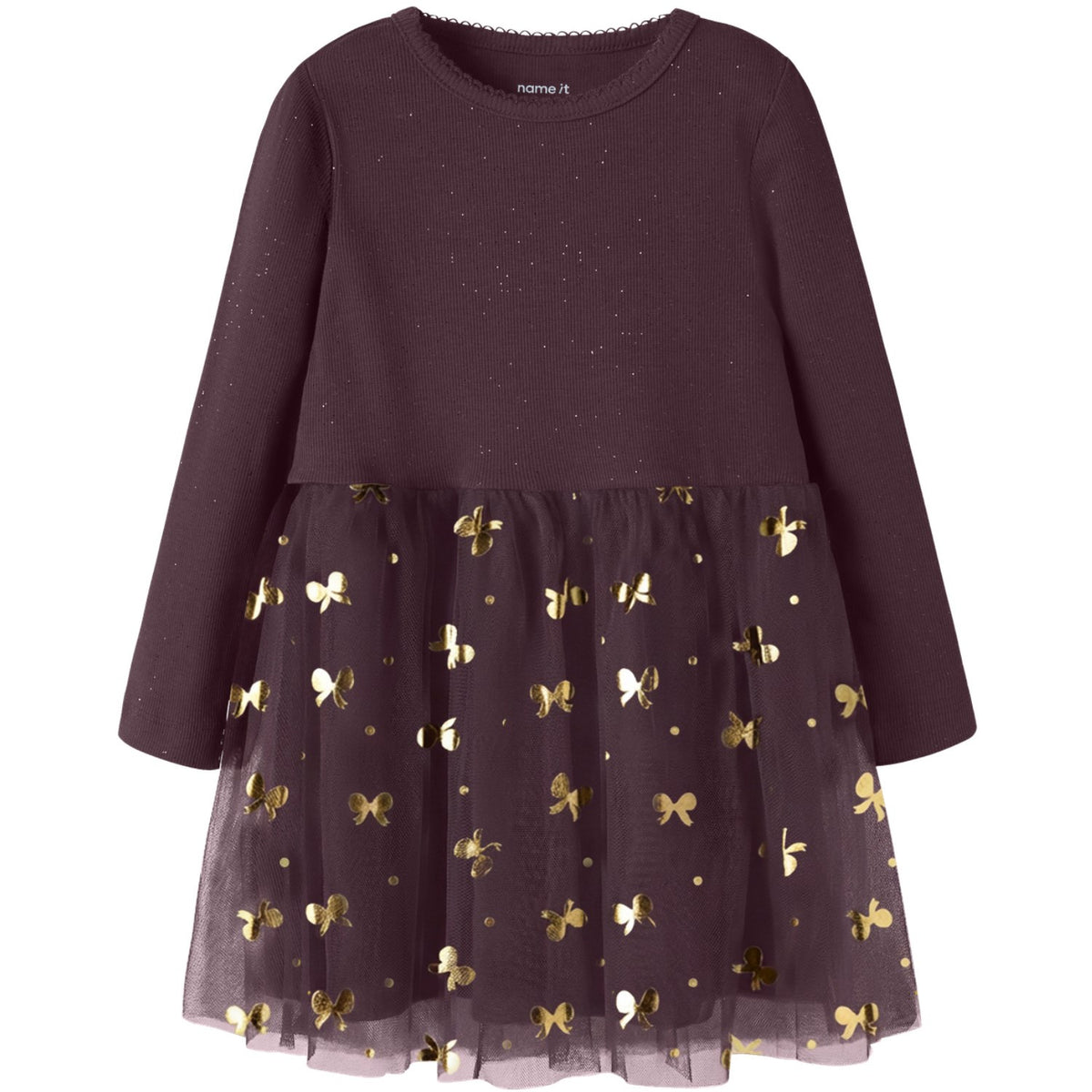 Name It Catawba Grape Nmfrosally Ls Dress