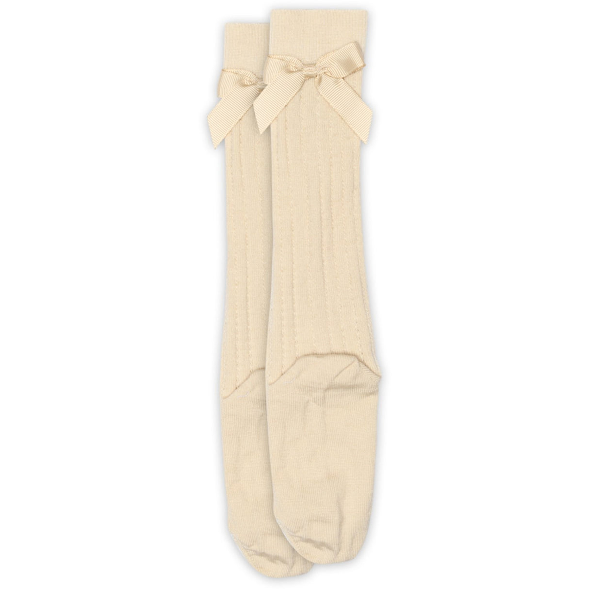 Mp Danmark Ecru Vita Knee Socks Bow