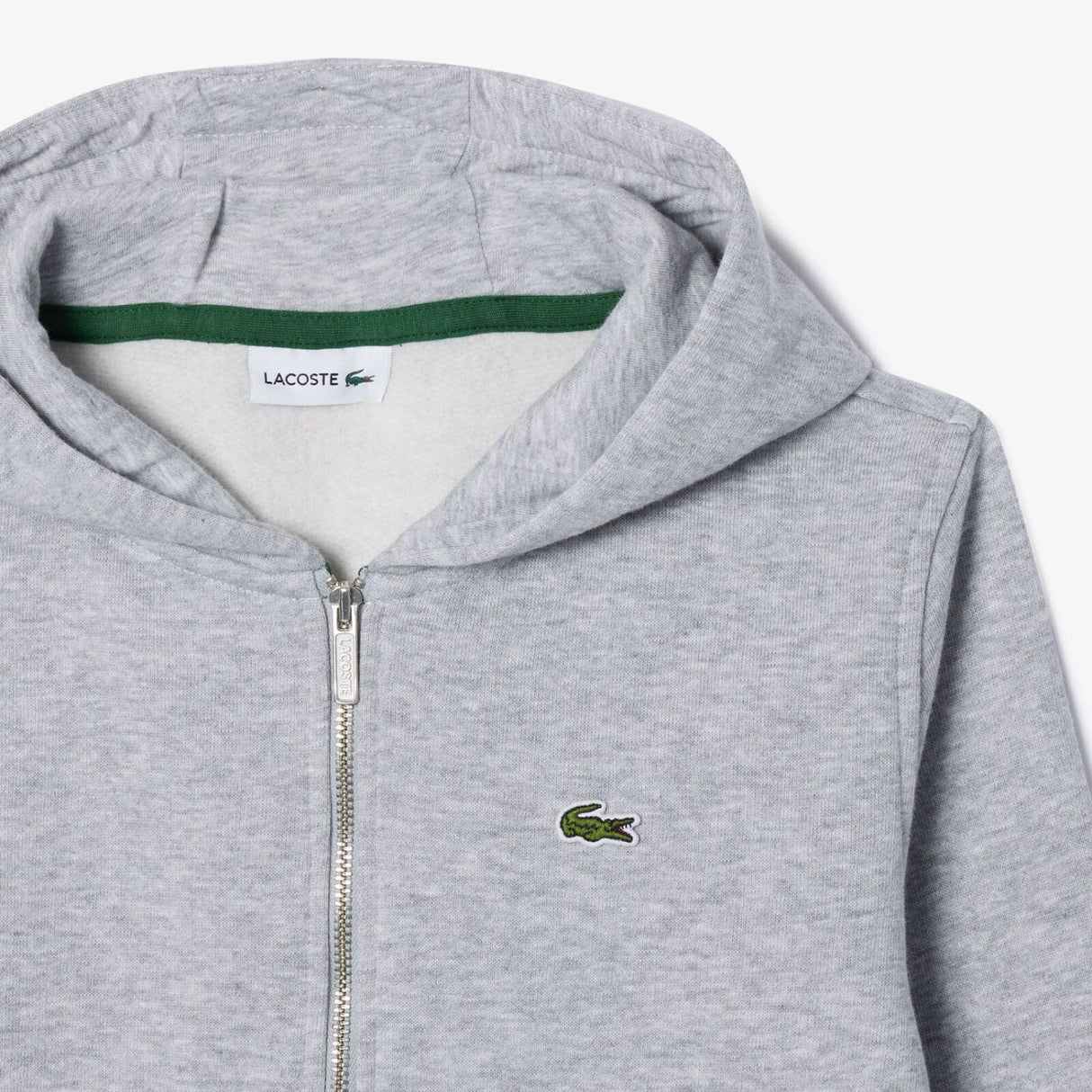 LACOSTE Argent Chine Heather Core Fleece Full Zip Hoodi