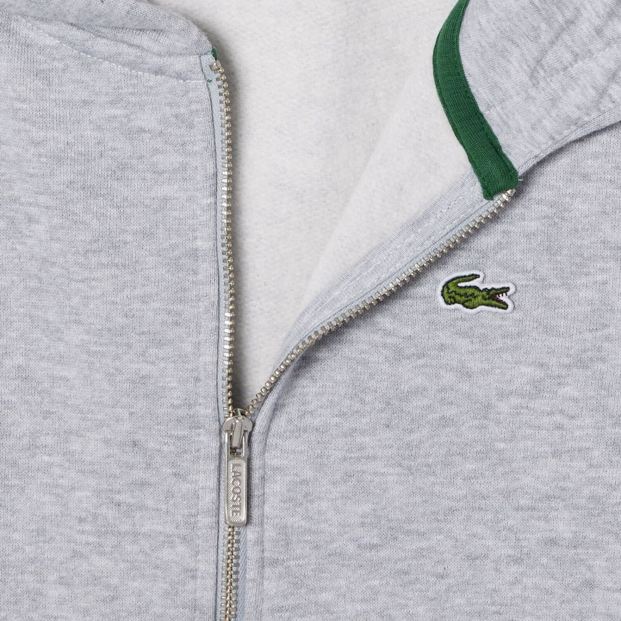 LACOSTE Argent Chine Heather Core Fleece Full Zip Hoodi