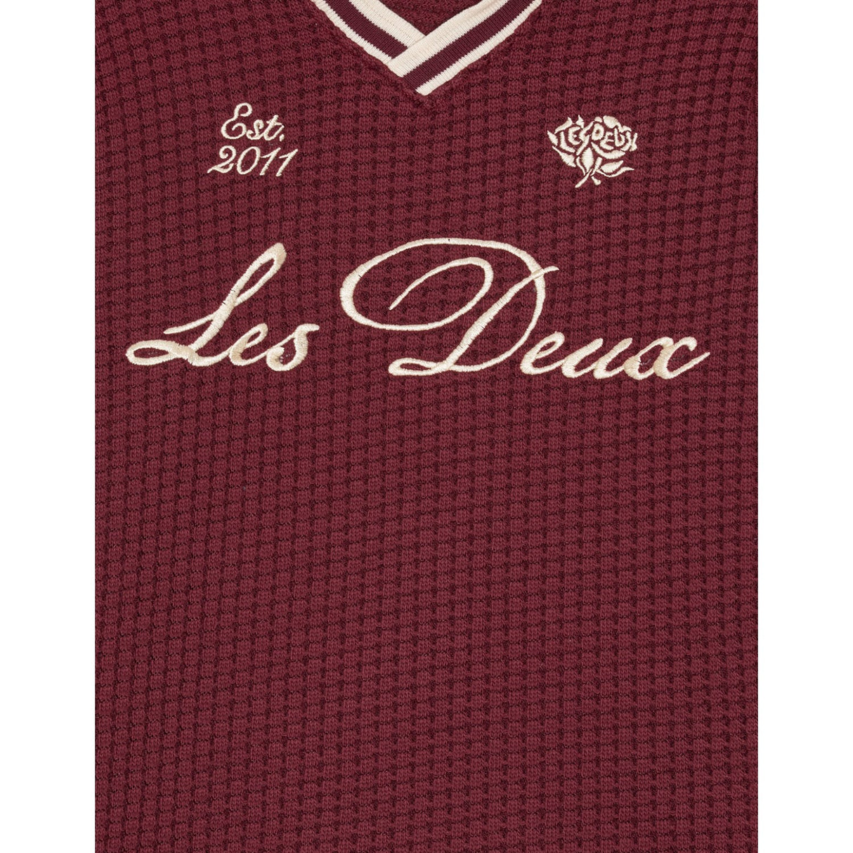 Les Deux Kids Chocolate Truffle Red Waffle Ls Football Jersey Kids