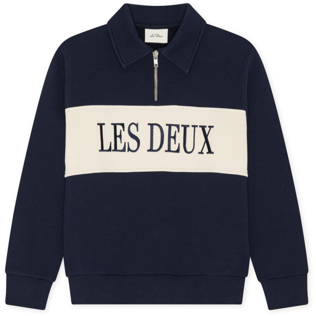 Les Deux Kids Dark Navy Zipper Rugby Sweatshirt Kids