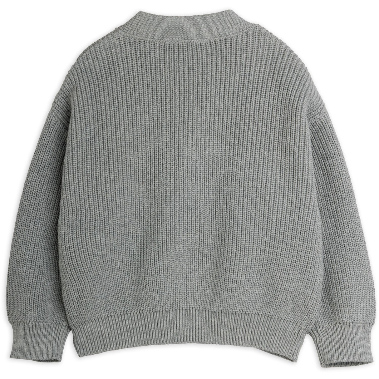 Mini Rodini Grey Melange Ritzratz Patch Knitted Cardigan