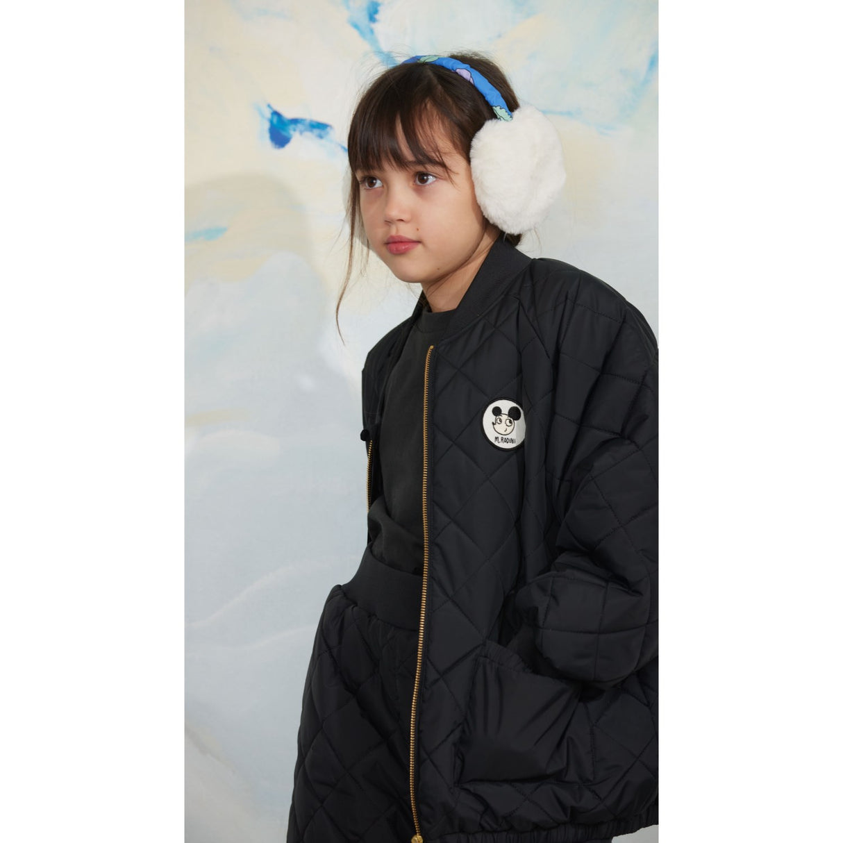 Mini Rodini Black Ritzratz Patch Quilted Puffer