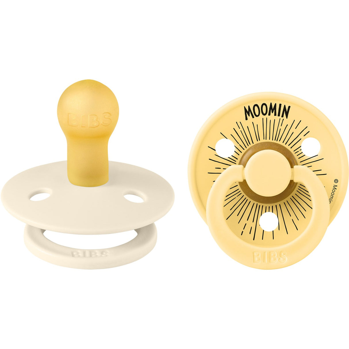 Bibs Ivory / Pale Butter X Moomins Pacifier Colour Moomintroll 2-Pack Latex