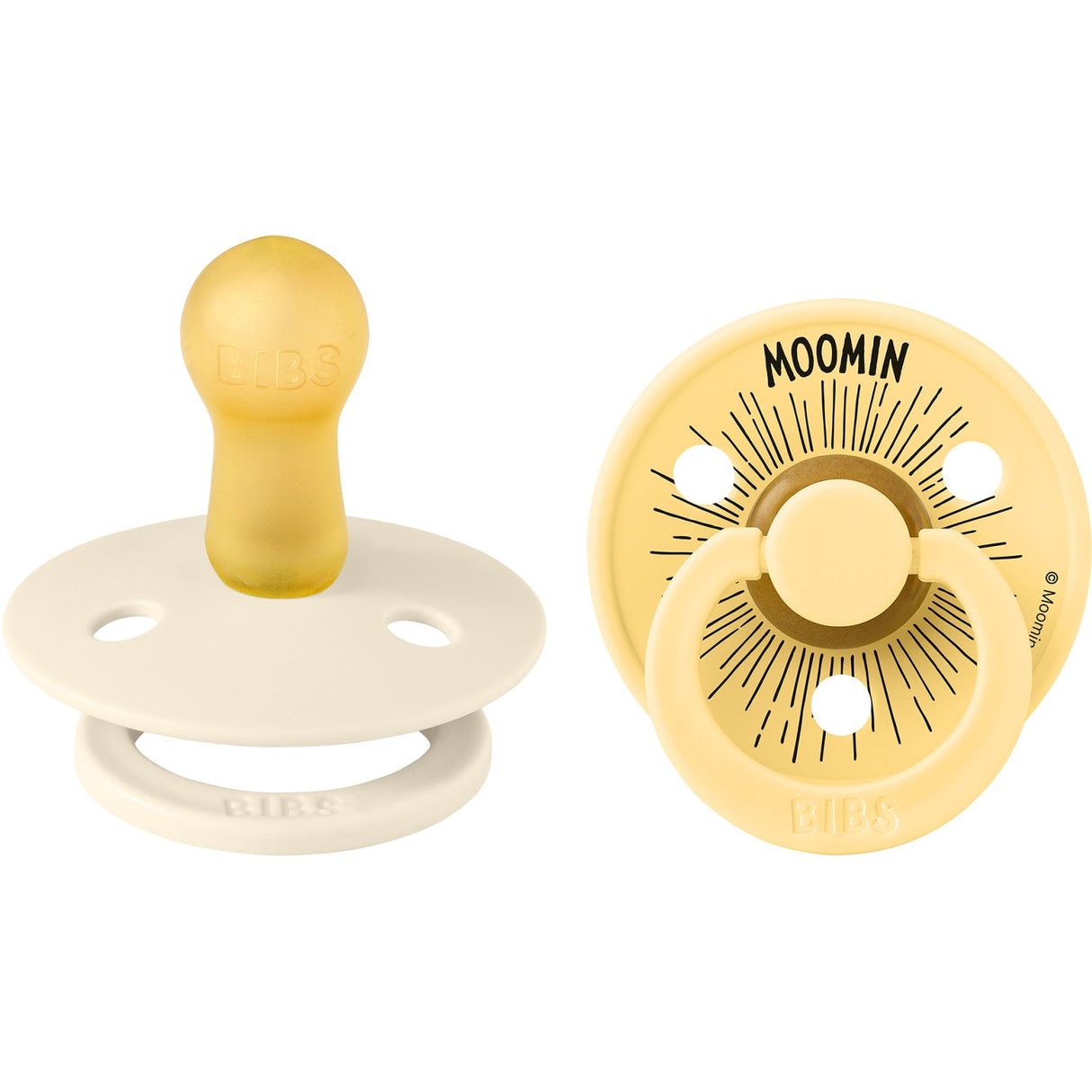Bibs Ivory / Pale Butter X Moomins Pacifier Colour Moomintroll 2-Pack Latex