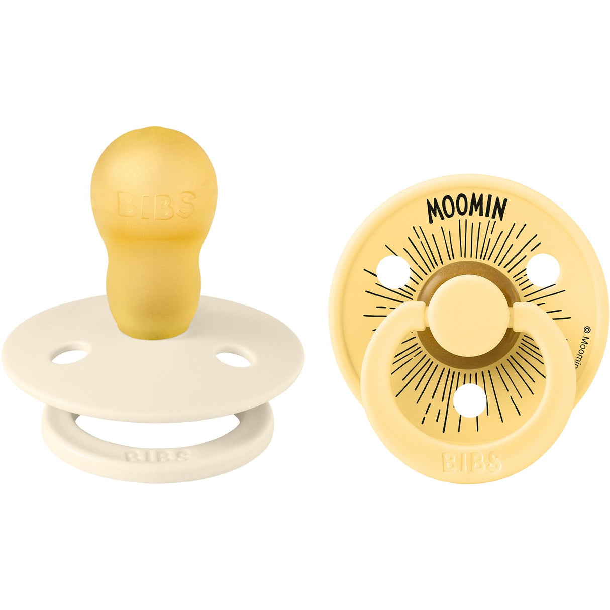 Bibs Ivory / Pale Butter X Moomins Pacifier Colour Moomintroll 2-Pack Latex