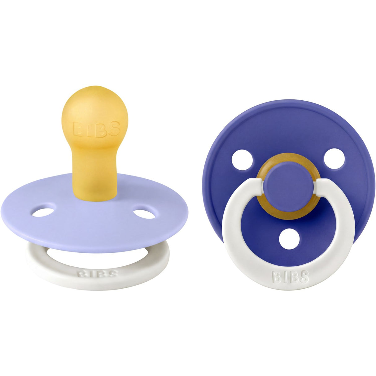 Bibs Hush GLOW / Grape GLOW Pacifier Colour 2-Pack Latex