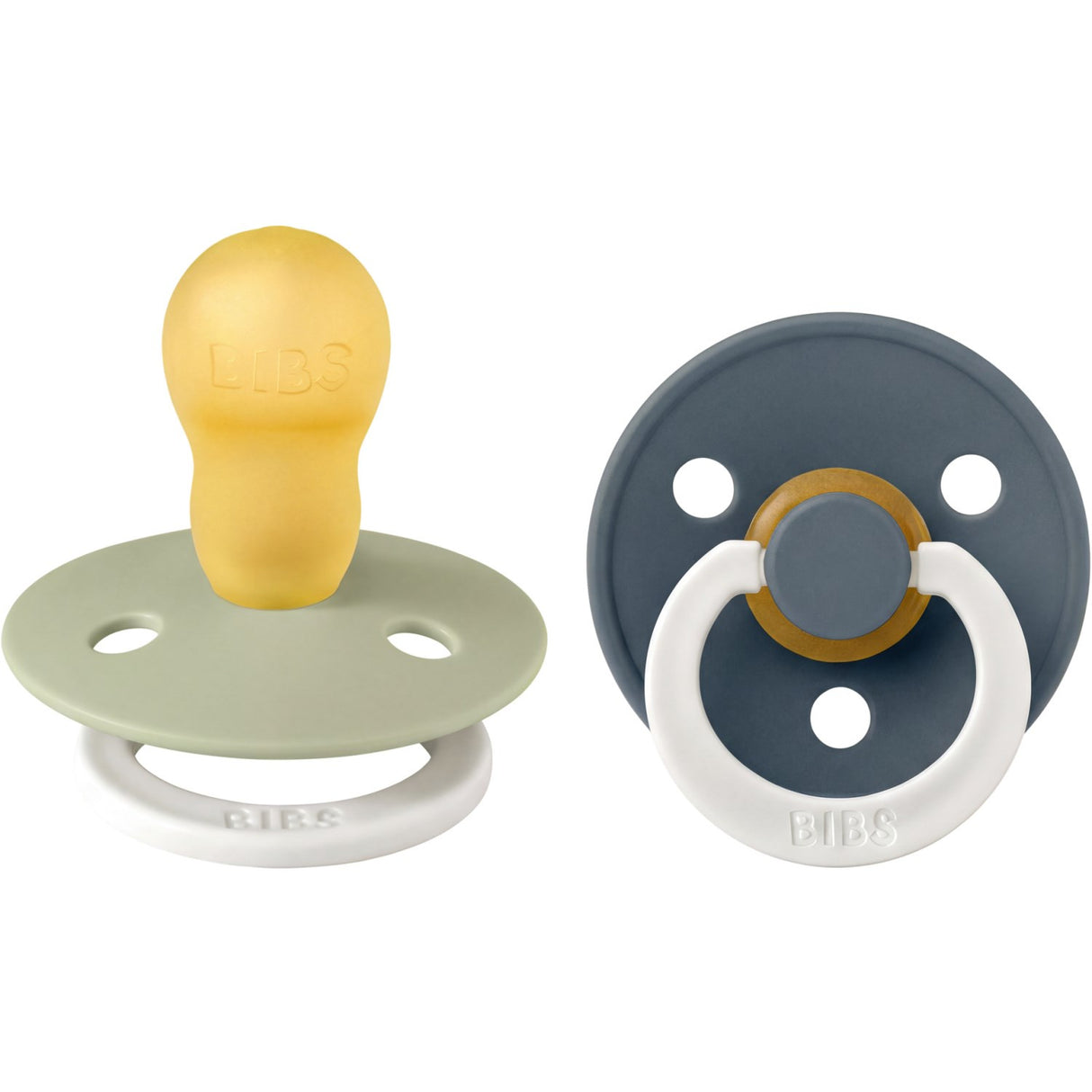 Bibs Sage GLOW / Pine GLOW Pacifier Colour 2-Pack Latex