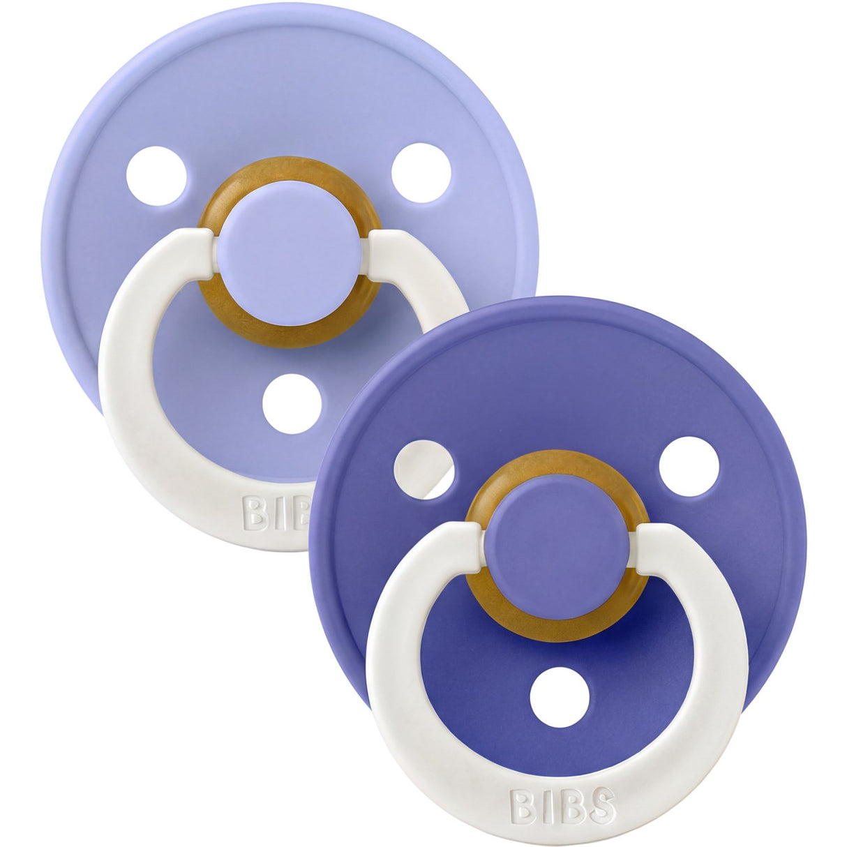 Bibs Hush GLOW / Grape GLOW Pacifier Colour 2-Pack Latex