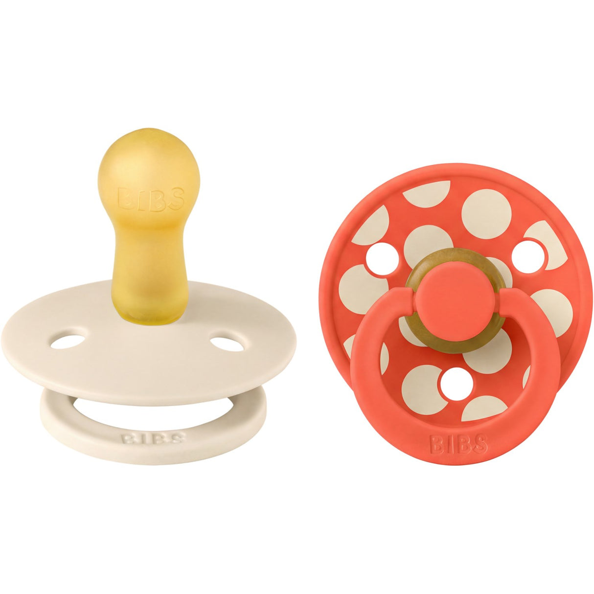 Bibs Ivory / Tango Pacifier Studio Colour 2-Pack Polka Mix Latex
