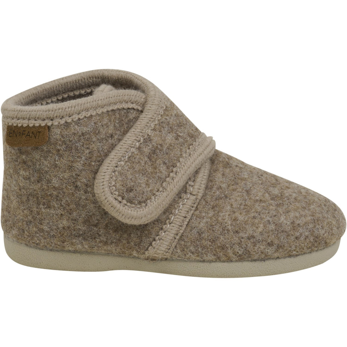 En Fant Walnut Melange wool booties Velcro