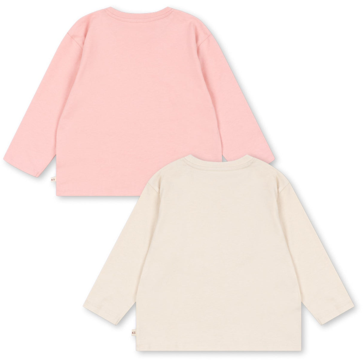 Konges Sløjd Pink Dolphin/Antique White 2 Pack Lin Ls Tee Gots