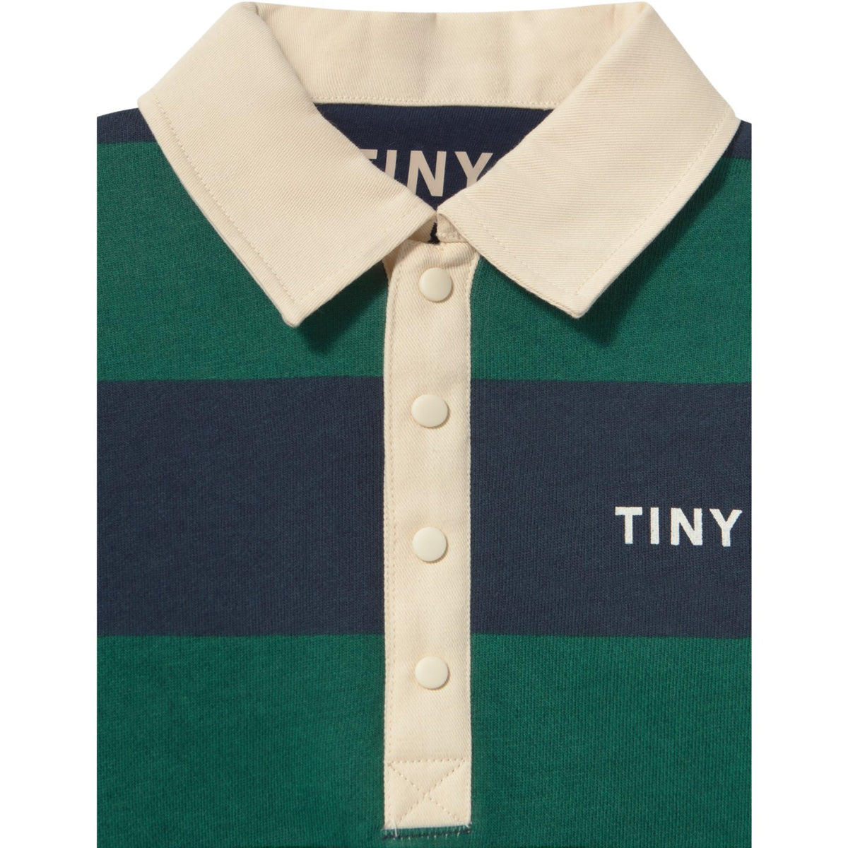 TinyCottons Dark Green Navy Stripes Polo Sweatshirt