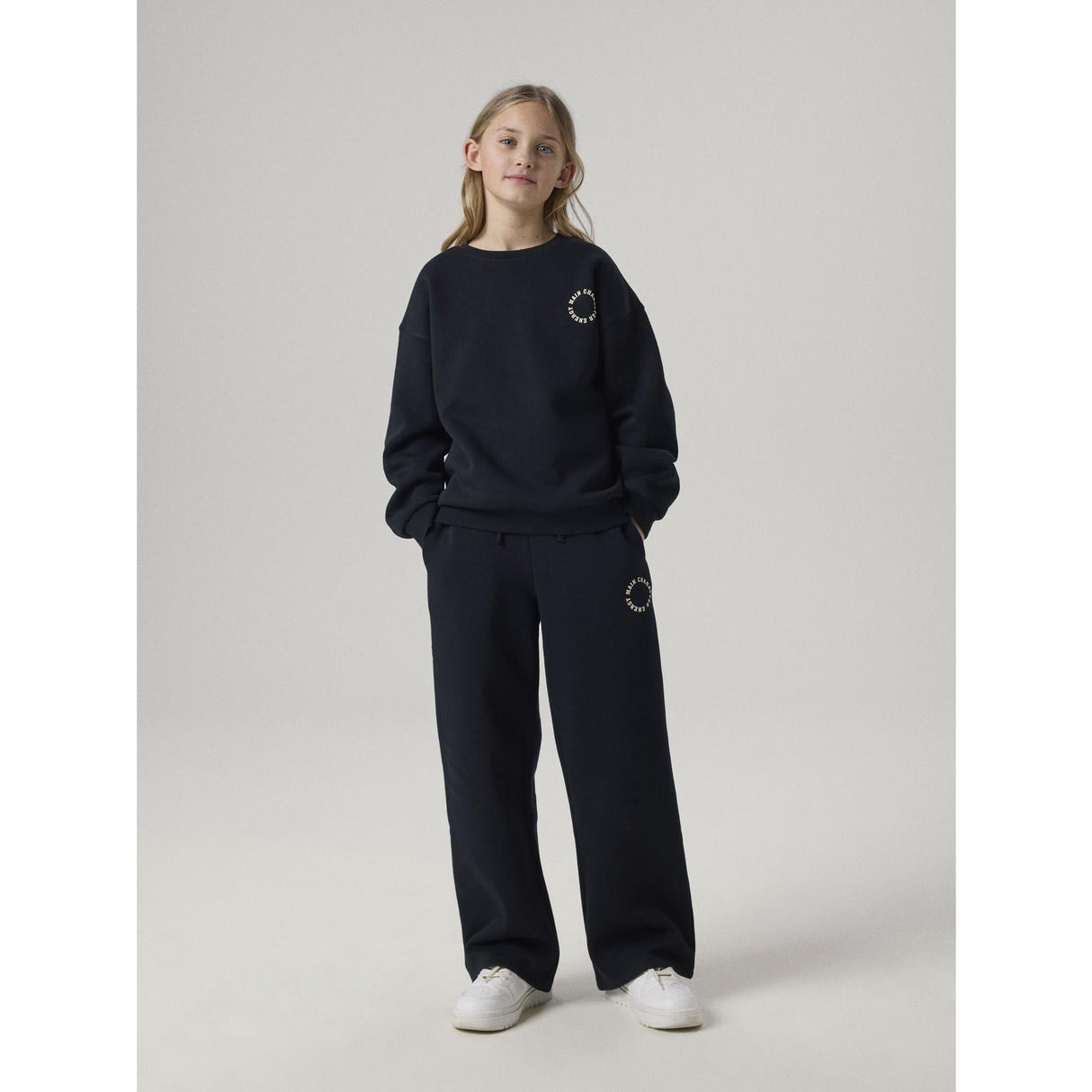 Name It Black Antique White Print Nkfria Ls Rlx Sweat Bru Noos