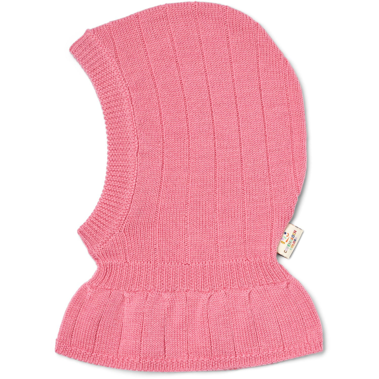 COPENHAGEN COLORS Blossom Pink Merino Rib Knitted Balaclava