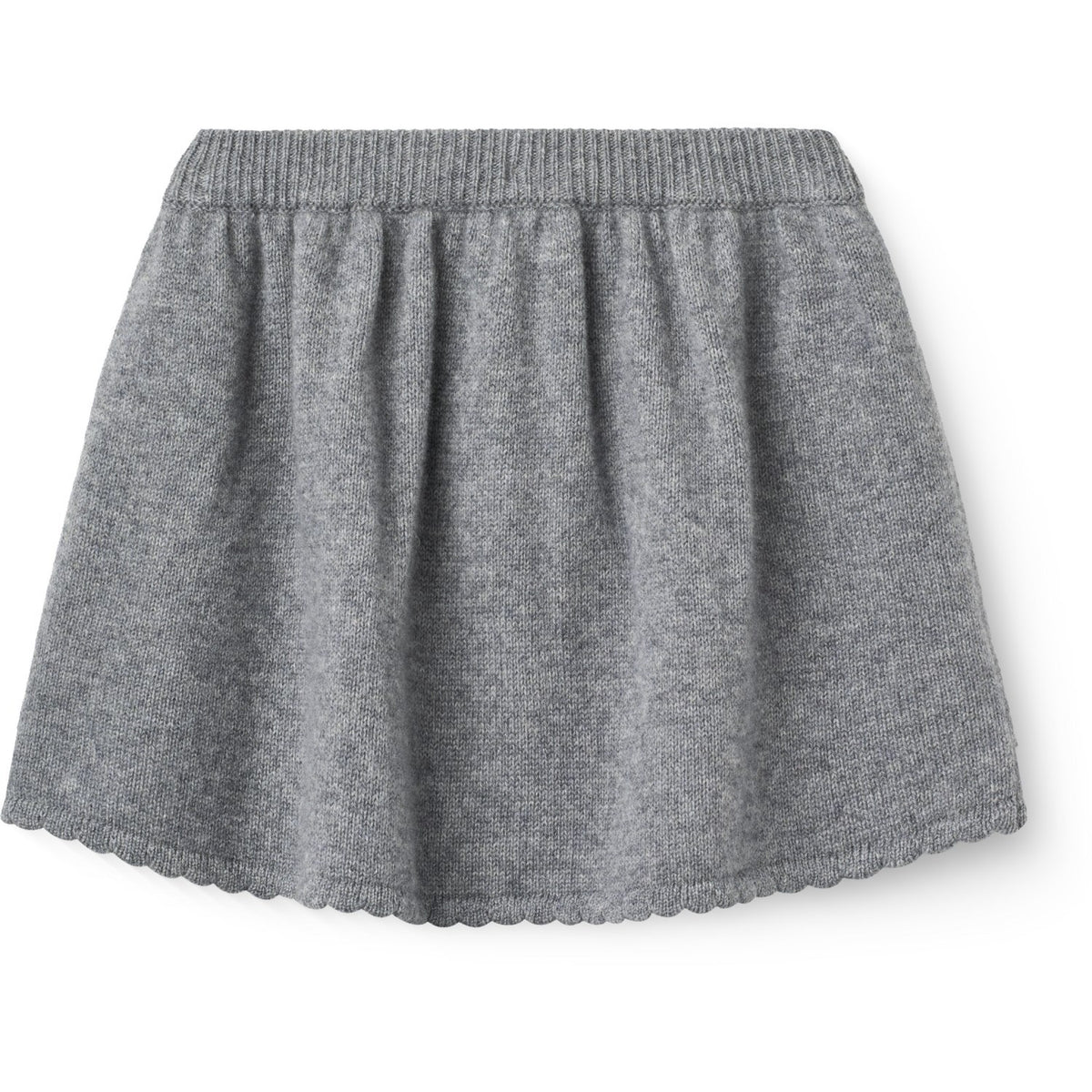 COPENHAGEN COLORS Grey Mel. Cashmere Skirt W. Emb.