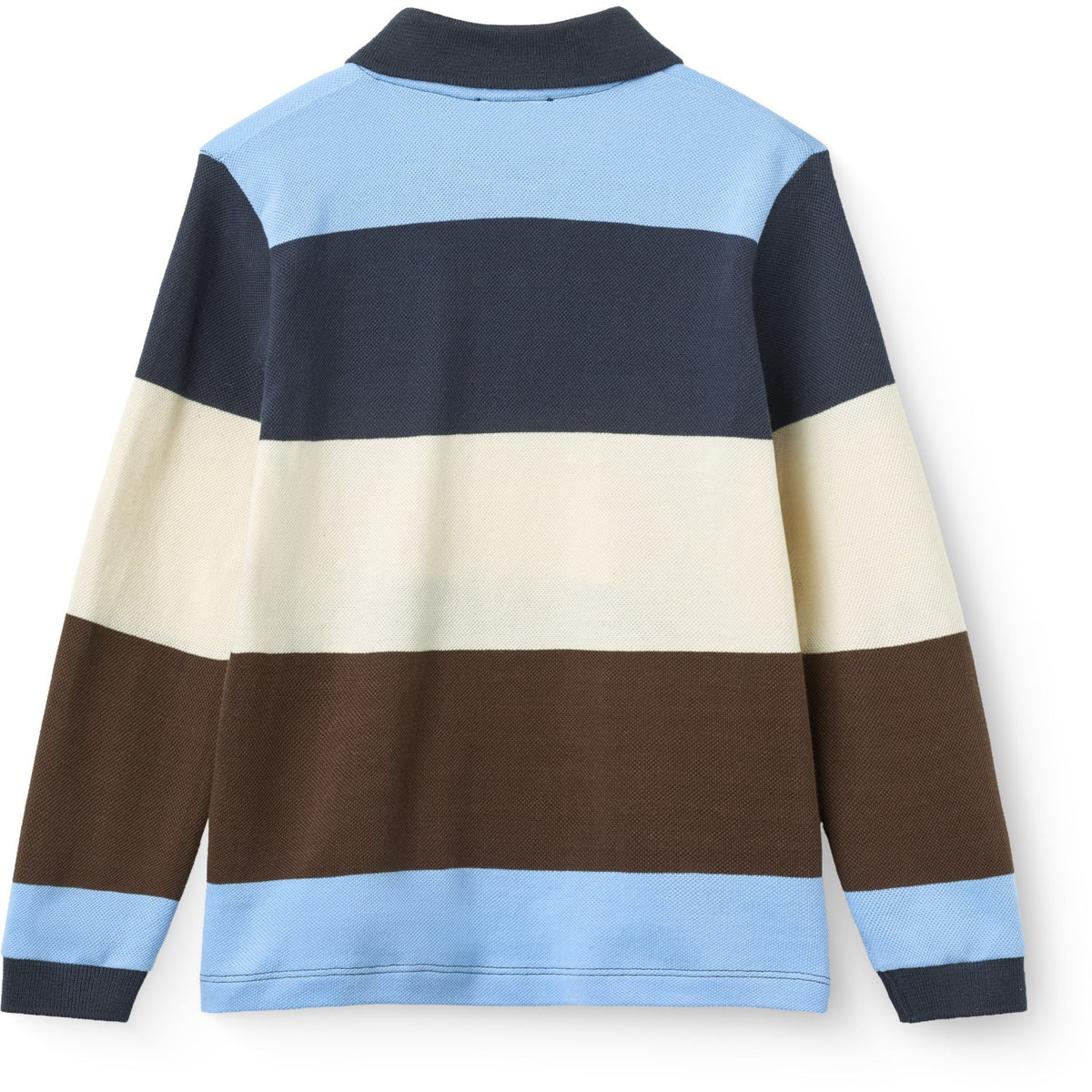 COPENHAGEN COLORS Brown Stripe Pique Polo W. Ls