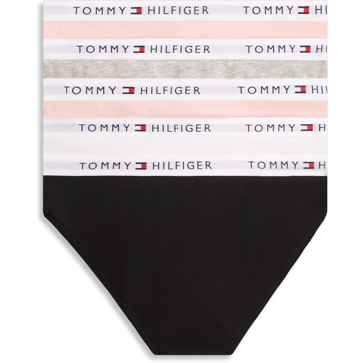 Tommy Hilfiger Grey Htr/ Pink/White/Black-Beige 5-Pack Cotton Bikini