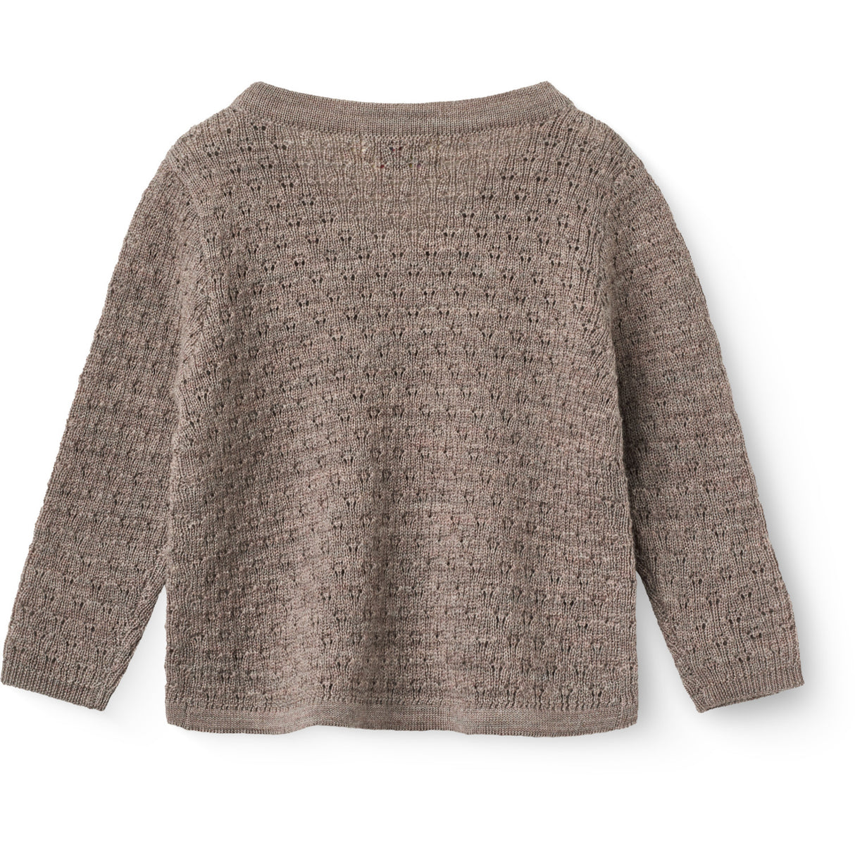 COPENHAGEN COLORS Natural Melange Merino Pattern Baby Cross-Over Cardigan