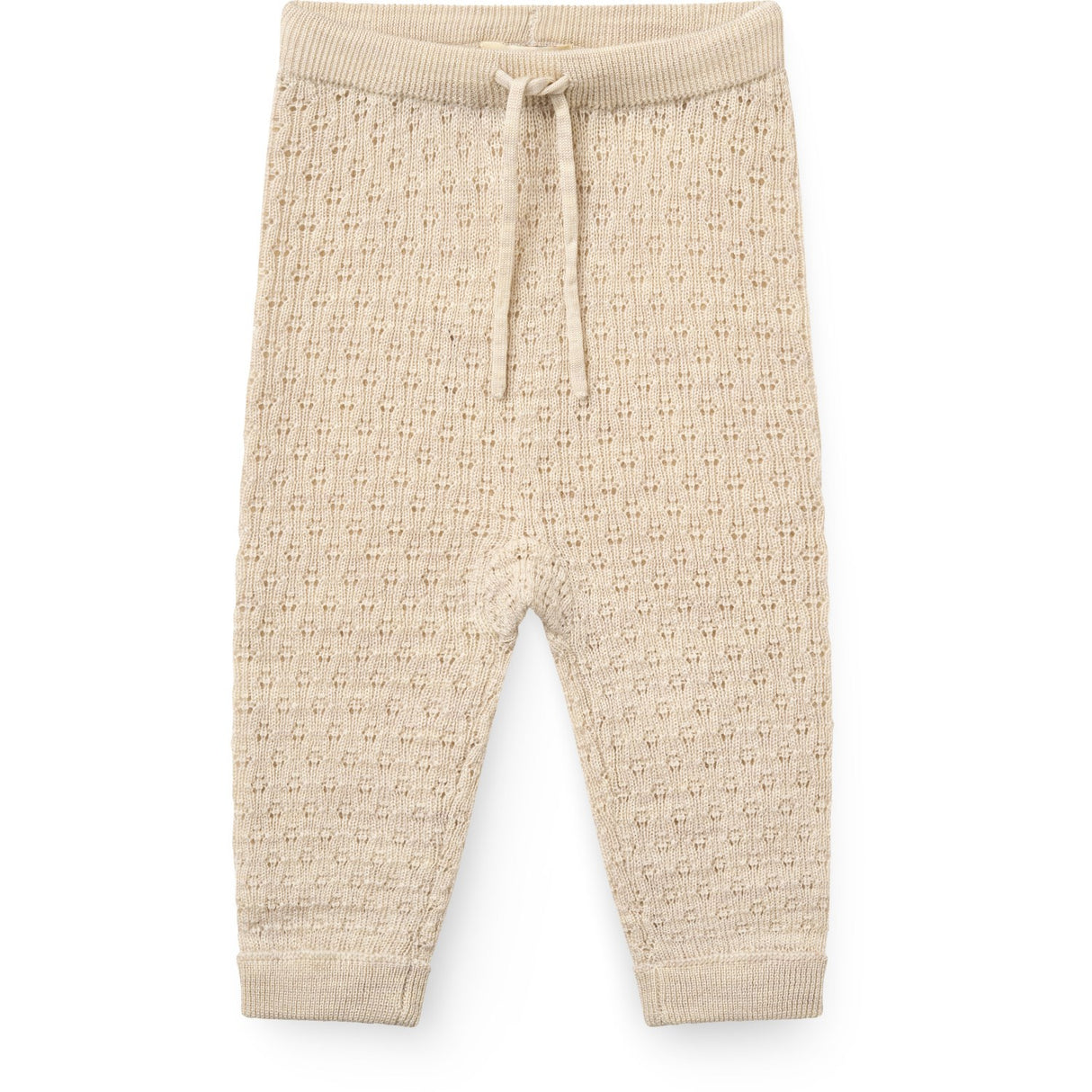 COPENHAGEN COLORS Pale Cream Melange Merino Pattern Baby Leggings