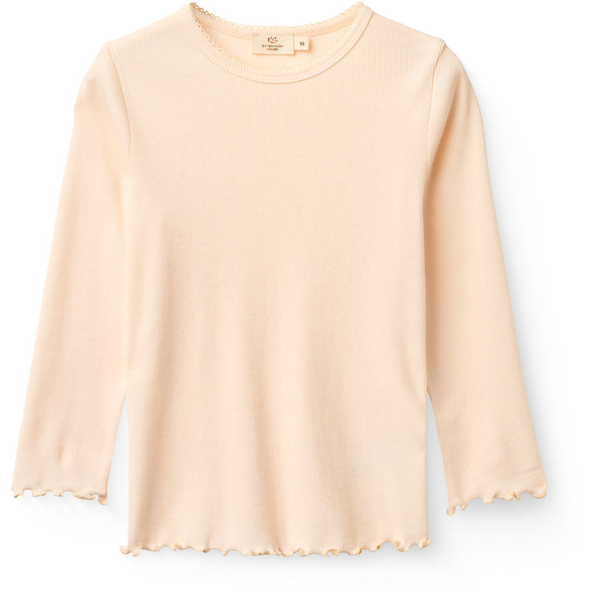 COPENHAGEN COLORS Dusty Rose Modal Rib Tee W. Picot & Ls