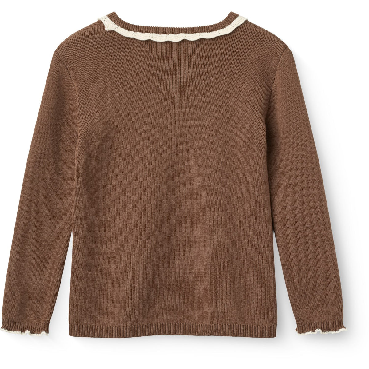 COPENHAGEN COLORS Walnut Comb. Ls Blouse W. Deco Neck