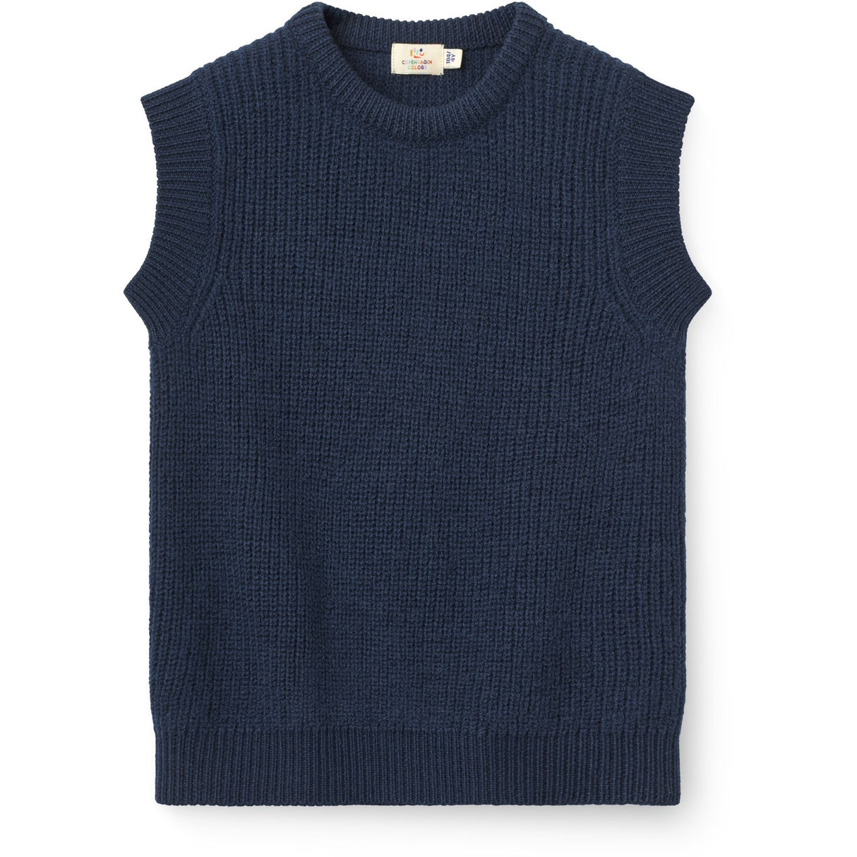 COPENHAGEN COLORS Navy Merino Rib Vest