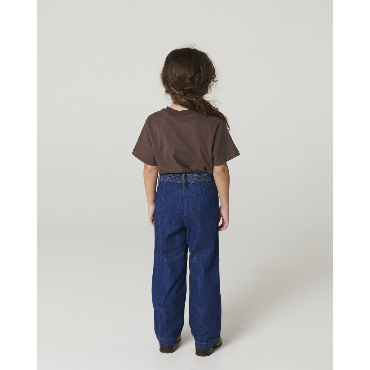 COPENHAGEN COLORS Indigo Blue Wash Denim Jeans W. Braid Waist - Wide Fit