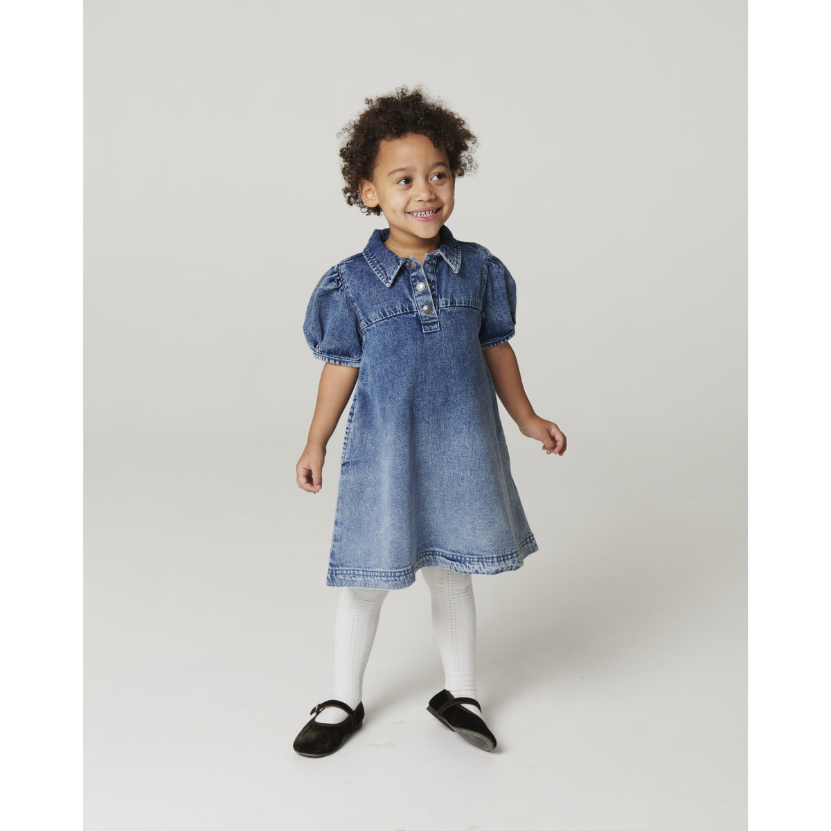 COPENHAGEN COLORS Block Spray Denim Dress W. Block Spray
