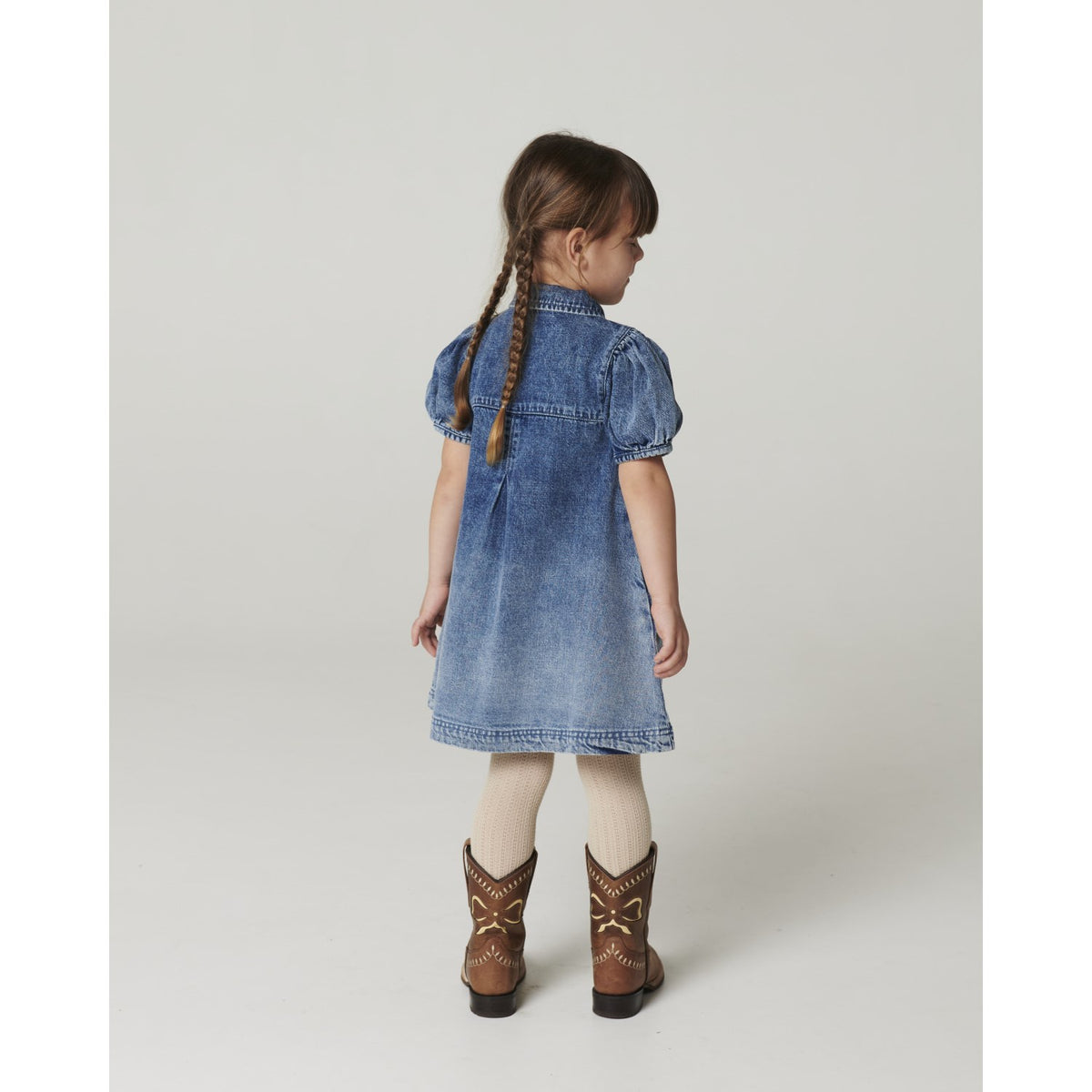 COPENHAGEN COLORS Block Spray Denim Dress W. Block Spray
