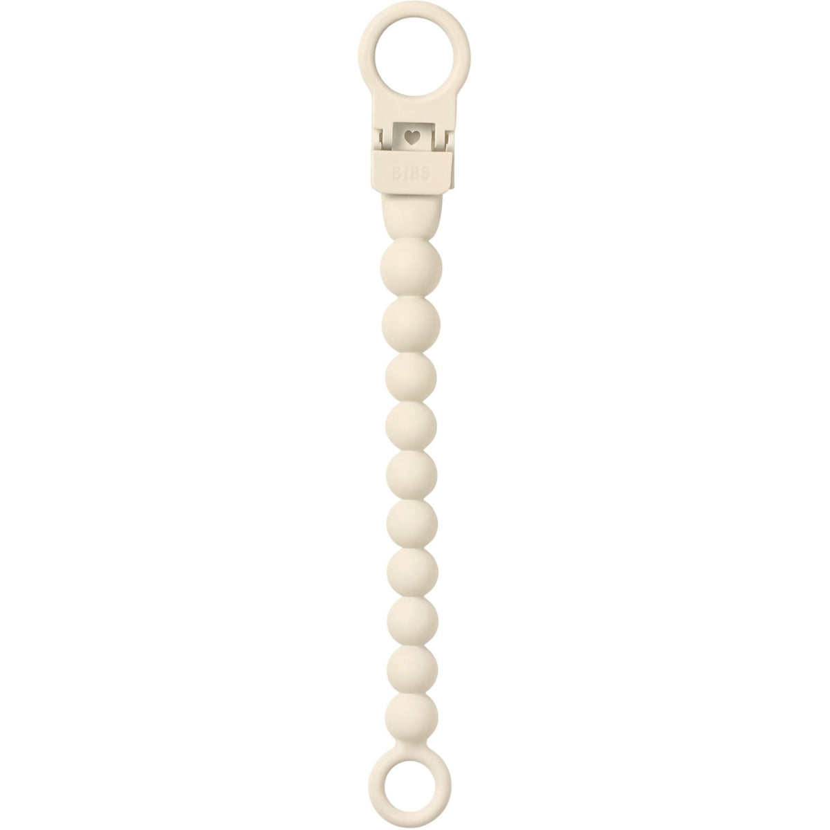 Bibs Ivory Pacifier Clip Beaded