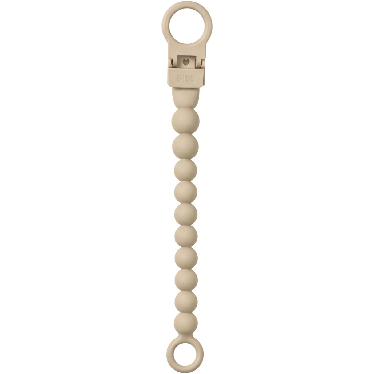 Bibs Vanilla Pacifier Clip Beaded