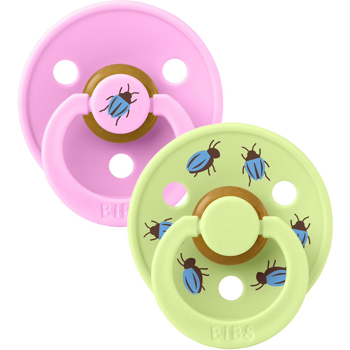 Bibs Ballet / Matcha Studio Colour Pacifier Beetle Mix 2 Pack Latex Round