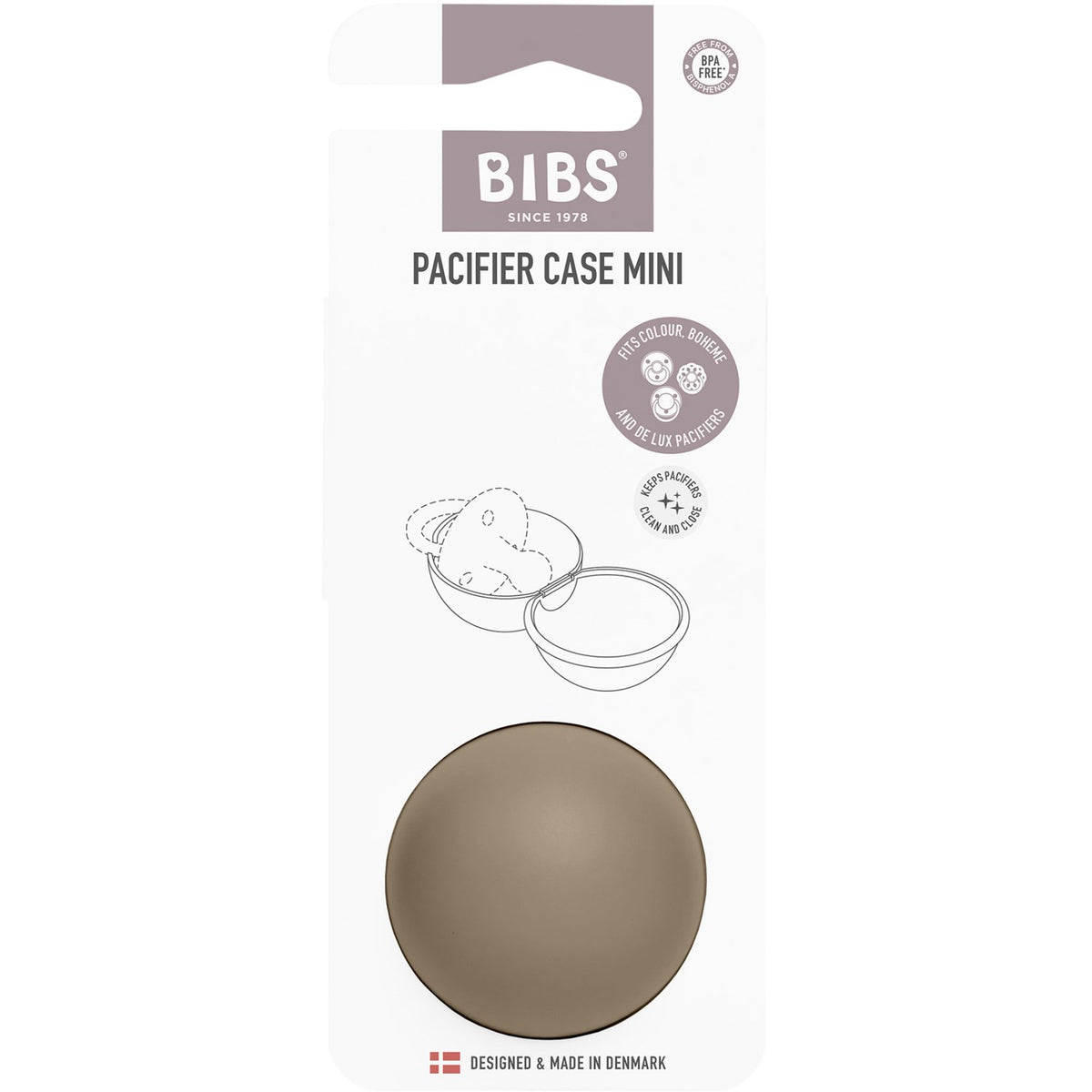 Bibs Dark Oak Pacifier Case Mini