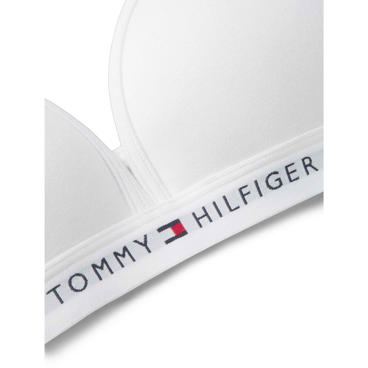 Tommy Hilfiger White-White Cotton Fixed Foam Bra