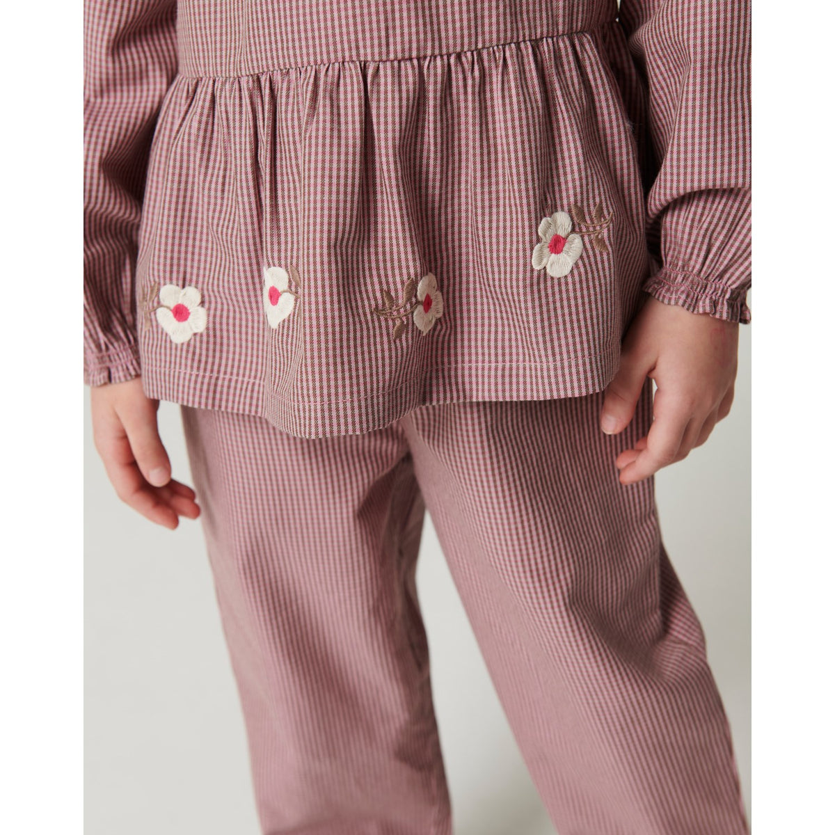 COPENHAGEN COLORS Winter Rose Check Comb. Checkered Pants W. Side Pockets