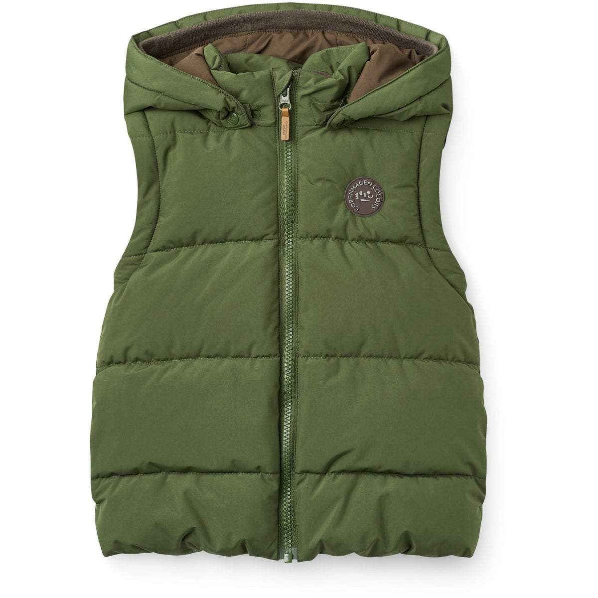 COPENHAGEN COLORS Dk. Green 2 In 1 Puffer Jacket W. Removable Sleeves