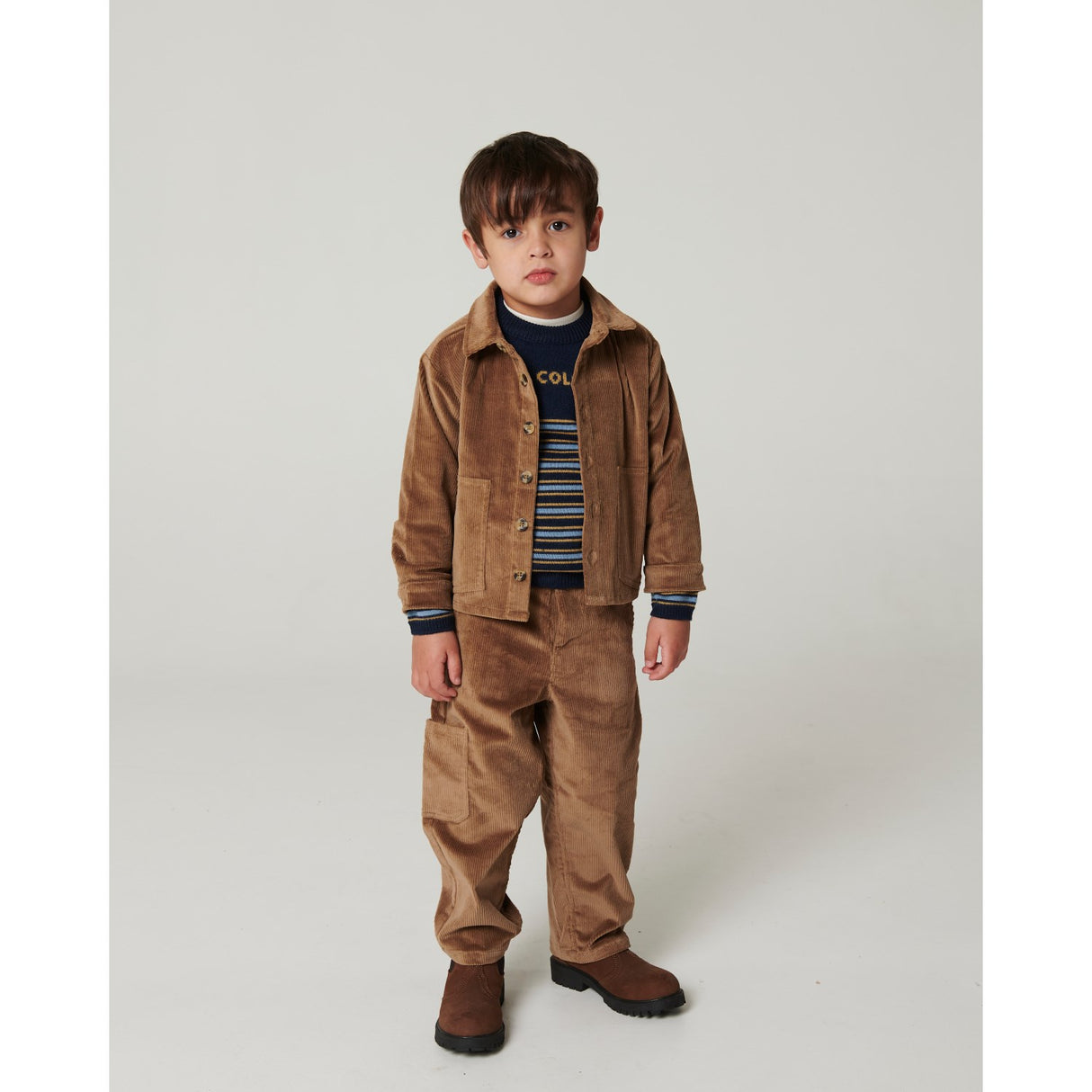 COPENHAGEN COLORS Brown Corduroy Cargo Pants