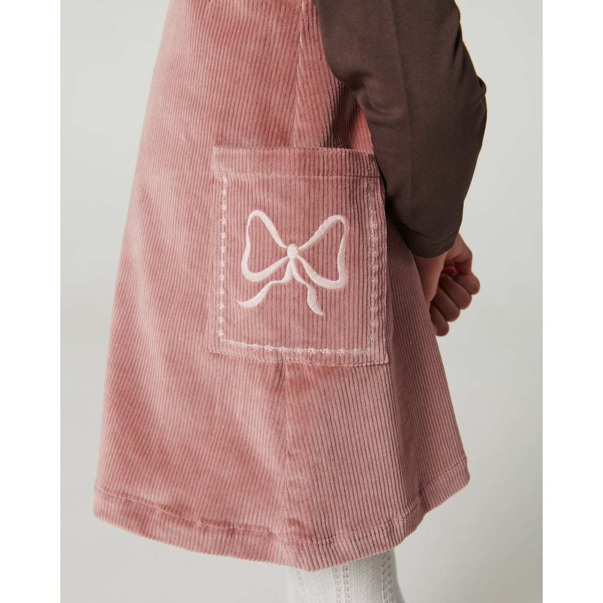 COPENHAGEN COLORS Winter Rose Corduroy Dress W. Embroidery